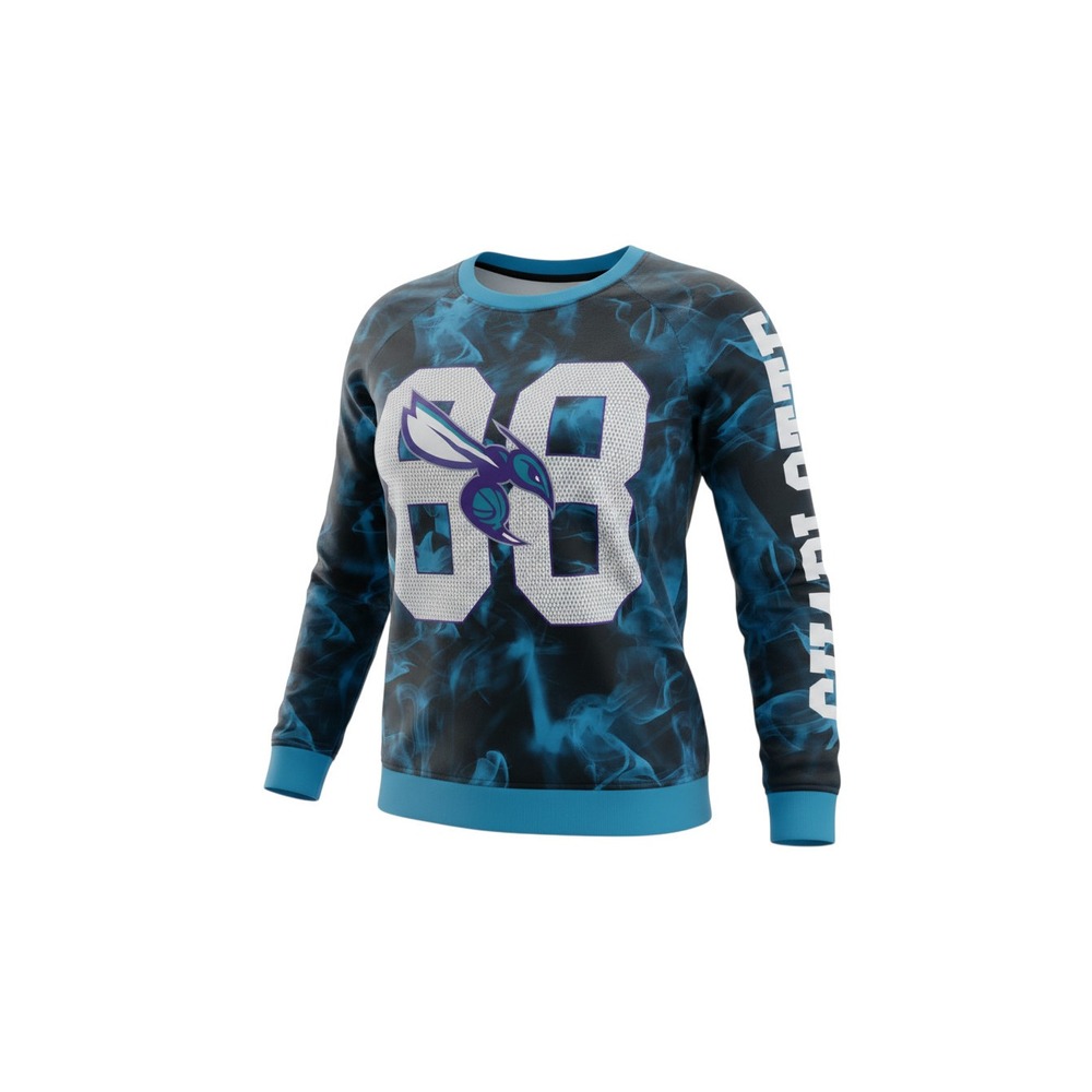 rue21 NBA Charlotte Hornets Sweatshirt Mens Large Teal Black NWT Smoke Print